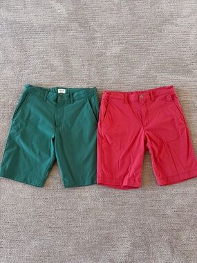 Boys Crewcuts Green and Red Performance Shorts Duo Size 14